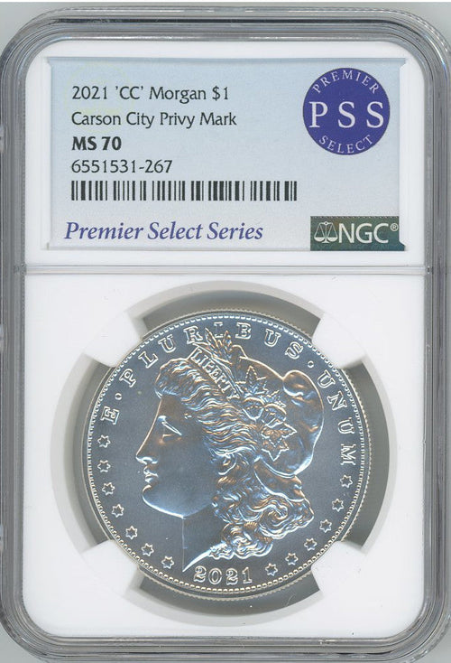 2021-CC Morgan Dollar Carson City Privy Mark NGC MS70