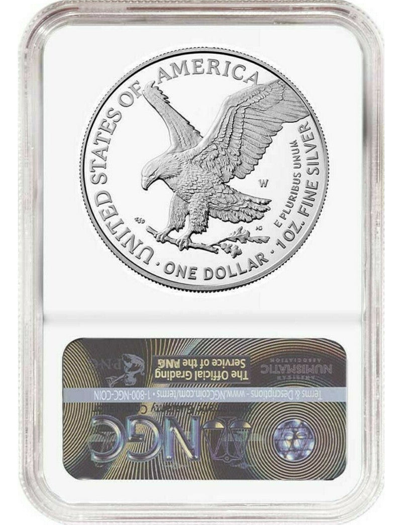 2022-W American Silver Eagle FDI NGC PF70 Ultra Cameo Michael Gaudioso Signed