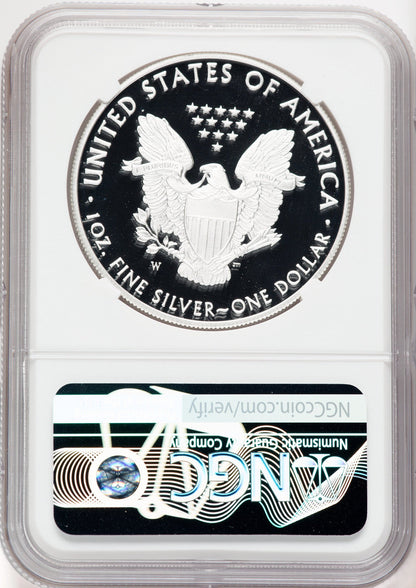 2021-W T1 Silver Eagle First Day of Issue NGC PF70 Ultra Cameo Ron Harrigal Signed