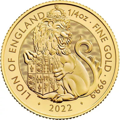 2022 1/4 oz British Gold Tudor Beasts Lion of England Coin