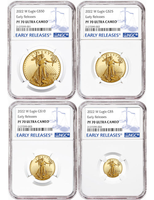 2022 Gold Eagle 4-Coin Set Early Releases NGC PF70 Ultra Cameo
