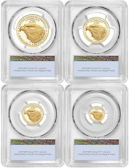 2022 Gold Eagle 4-Coin Set First Strike PCGS PR70 Deep Cameo