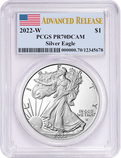 2022-W Silver Eagle Advanced Release PCGS PR70DCAM