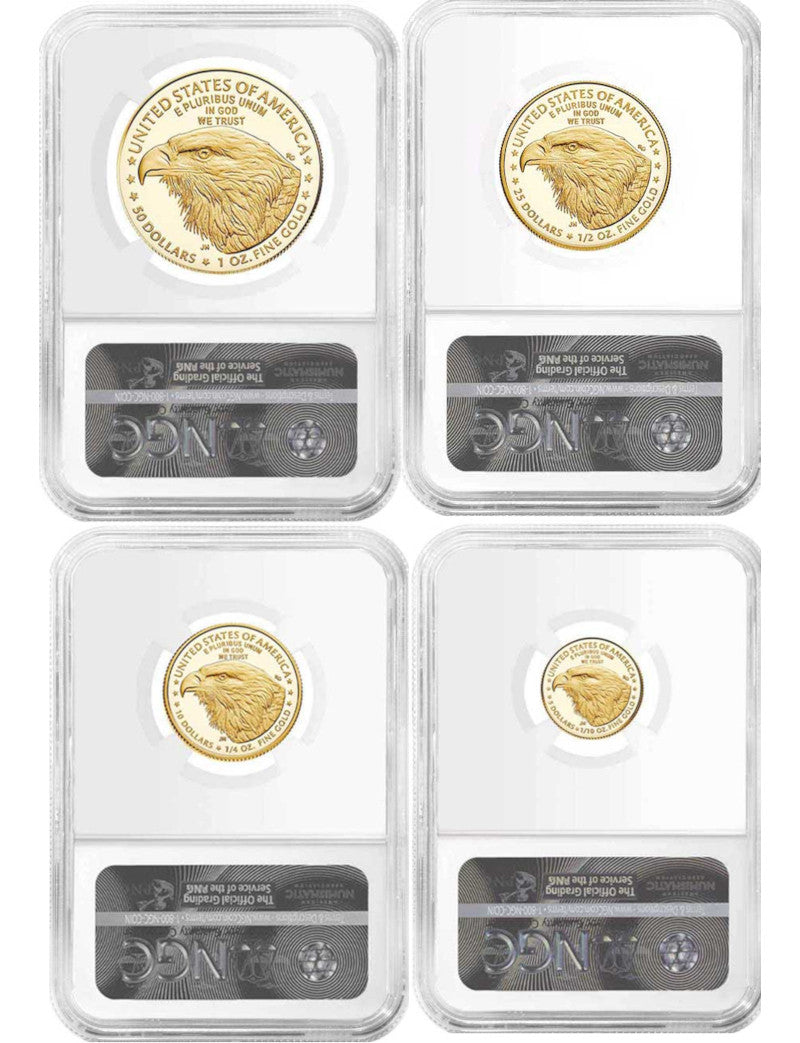 2022 W Gold Eagle 4-Coin Set ER NGC PF70 Ultra Cameo Ed Moy Signed