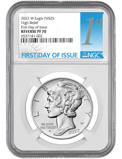 2022-W Palladium Reverse Proof First Day Issue NGC PF70