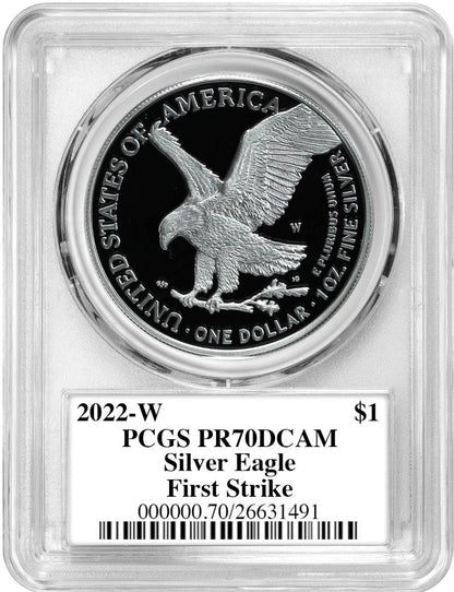 2022-W Silver Eagle First Strike PCGS PR70 Emily Damstra Signed