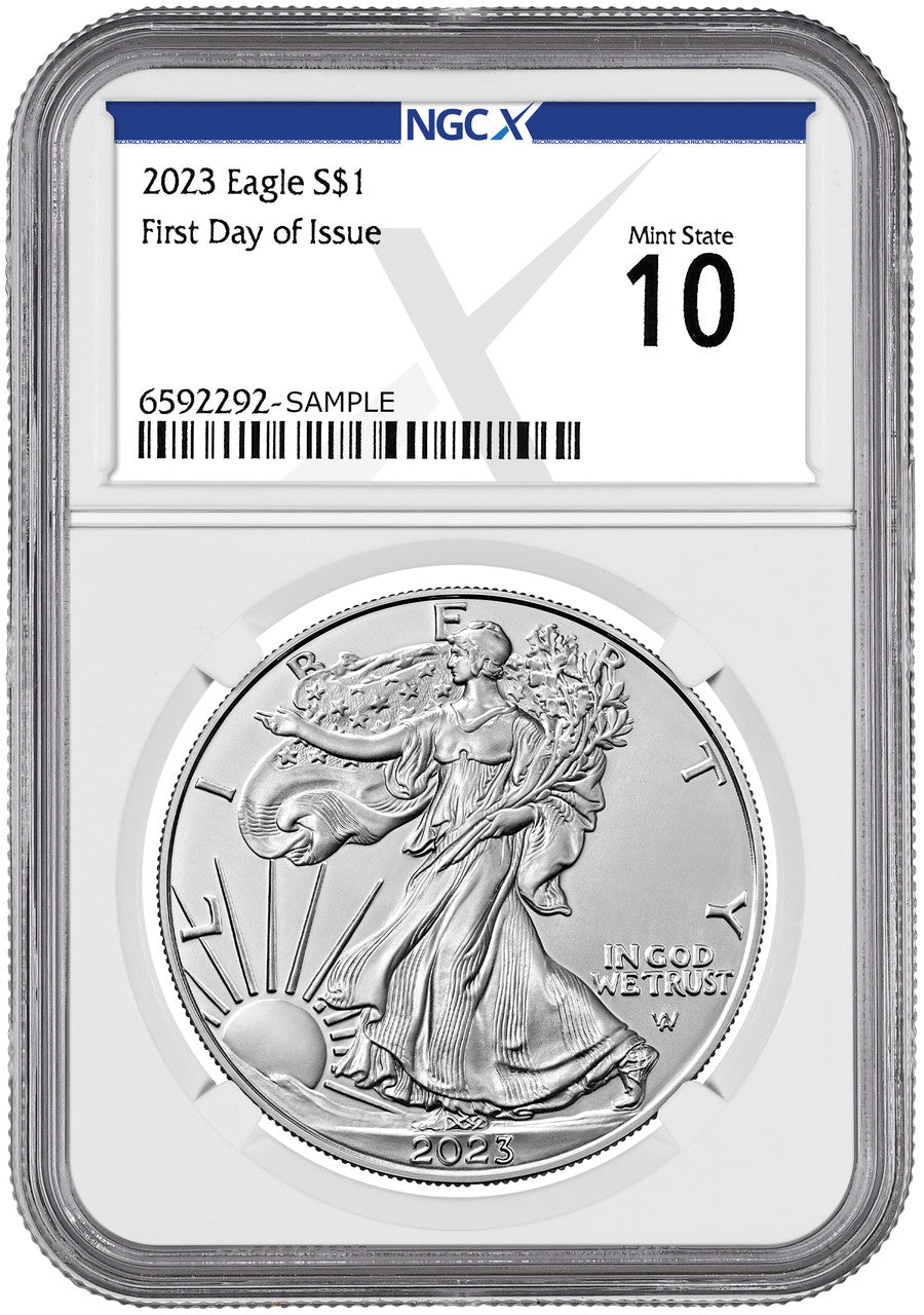 2023 American Silver Eagle First Day of Issue NGCX MS10