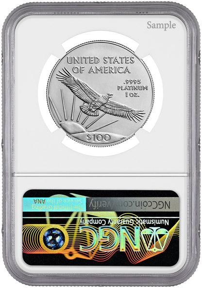 2023 $100 One-Ounce Platinum Liberty Eagle FDI NGC MS70 Ron Harrigal Signed
