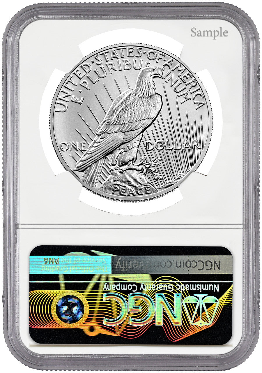 2023 Peace Silver Dollar Advanced Releases NGC MS70 Bressett Signed