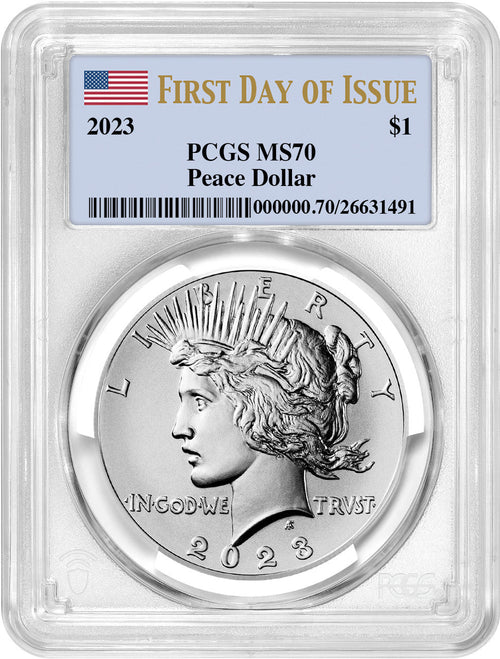 2023 Peace Silver Dollar First Day of Issue PCGS MS70