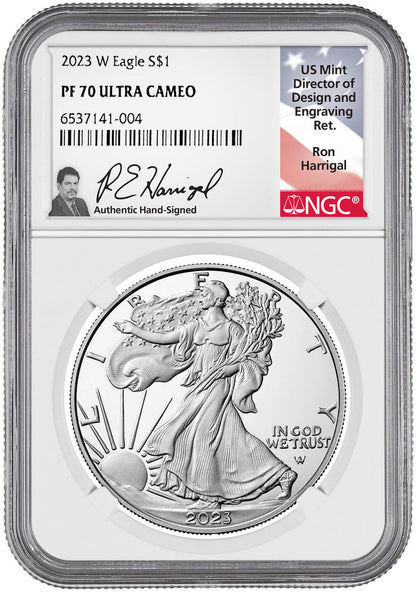 1986-2026 American Silver Eagle 41-pc Set NGC PF70 UCAM Harrigal Signed