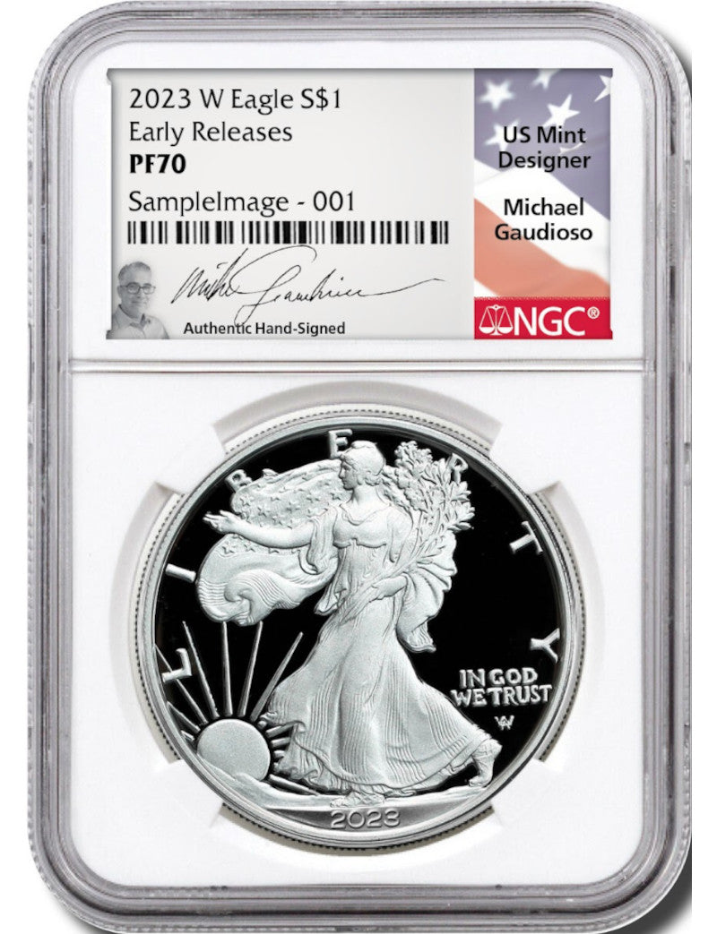 2023 Silver Eagle  Early Releases NGC PF70 Gaudioso Signed