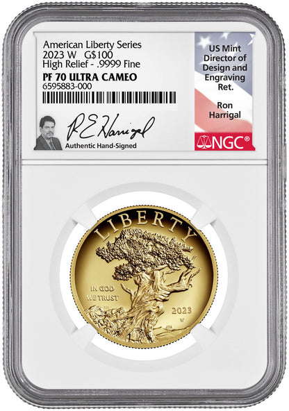 2023-W $100 American Liberty Series High Relief NGC PF70 Harrigal Signed