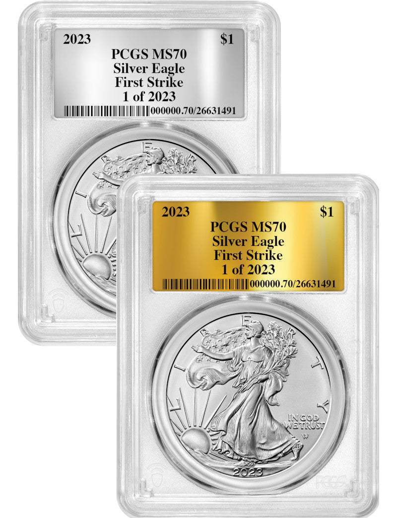 2023 Silver Eagle 2-Coin Set 1-2023  First Strike PCGS MS70
