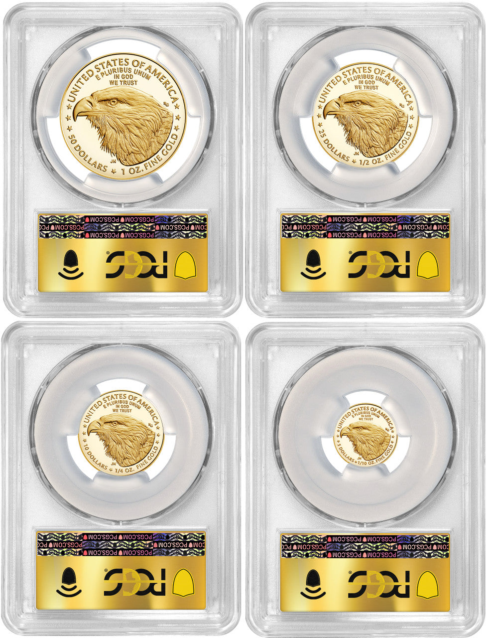2023-W Gold Eagle 4-Coin Set First Day of Issue PCGS PR70 DCAM