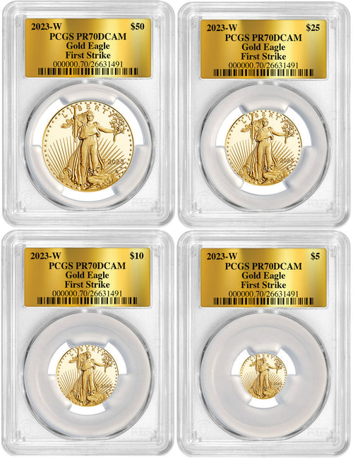 2023-W Gold Eagle 4-Coin Set First Strike Foil PCGS PR70 Deep Cameo