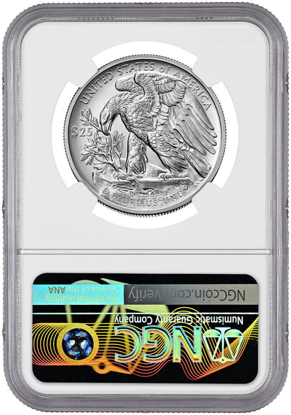 2023-W Palladium Burnished Eagle High Relief FDI NGC MS70 Ron Harrigal Signed