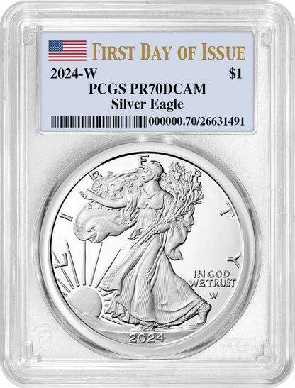 2024-W $1 Silver Eagle First Day of Issue PCGS PR70DCAM