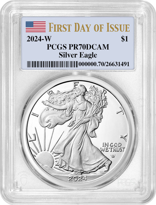2024-W $1 Silver Eagle First Day of Issue PCGS PR70DCAM
