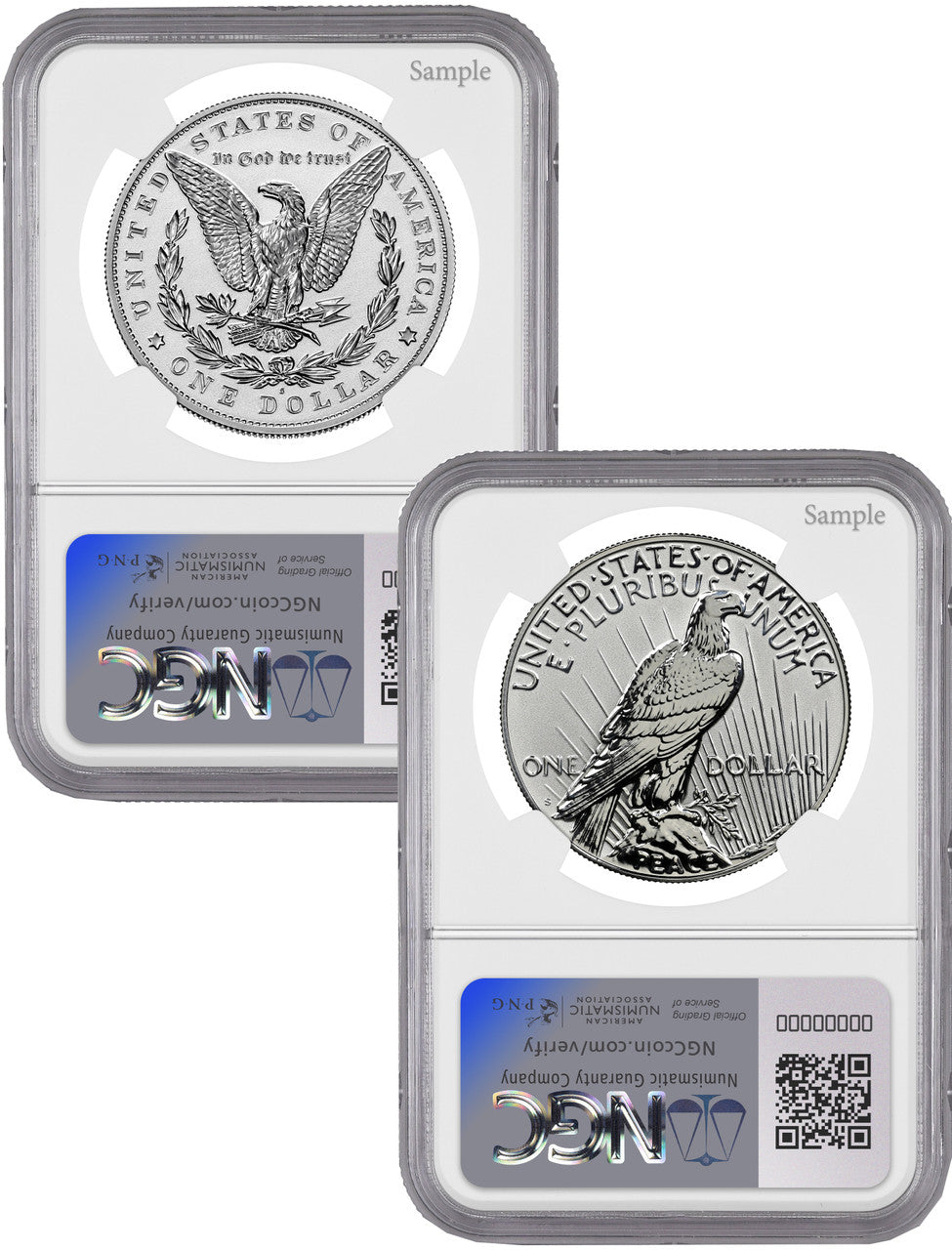 2024-S Morgan Peace Dollar 2-Coin Reverse Proof Set AR NGC PF70