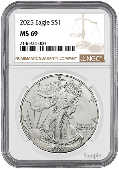 1986-2025 American Silver Eagle 41-pc Set NGC MS69 (3 New NGC Boxes)