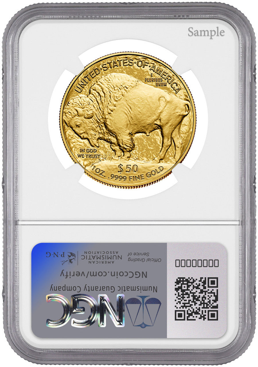 2025-W $50 Proof Gold Buffalo First Day of Issue 1st Label NGC PF70