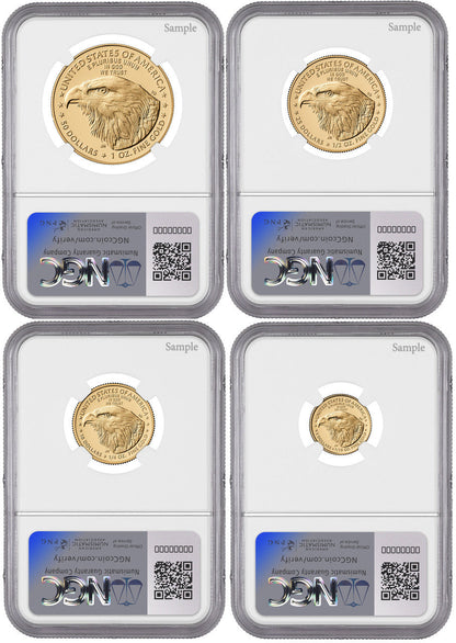 2025-W Proof Gold Eagle 4-Coin Set FDI NGC PF70 Ultra Cameo