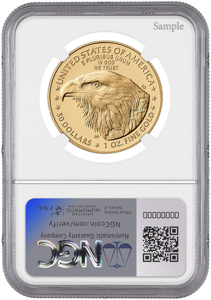2025-W $50 Gold Eagle FDI NGC PF70 UCAM Harrigal Signed