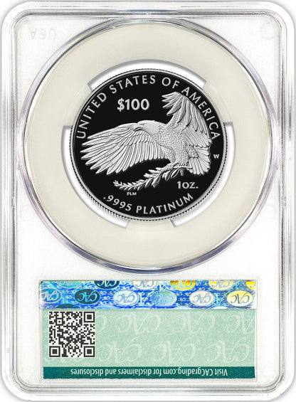 2025-W $100 Platinum Eagle Right To Petition FDD CACG PR70