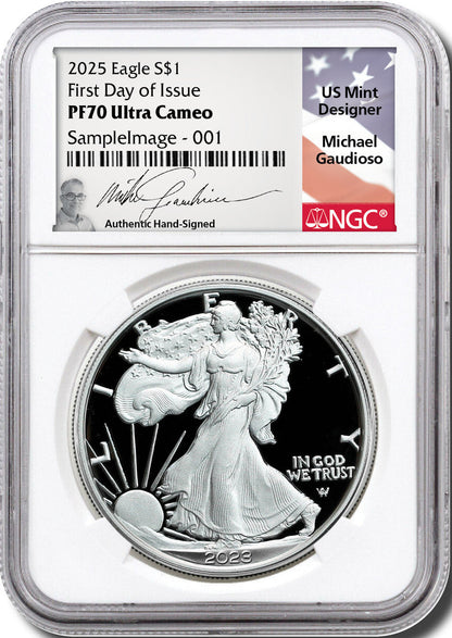 2025 W Silver Eagle First Day of Issue NGC PF70 Gaudioso Signed