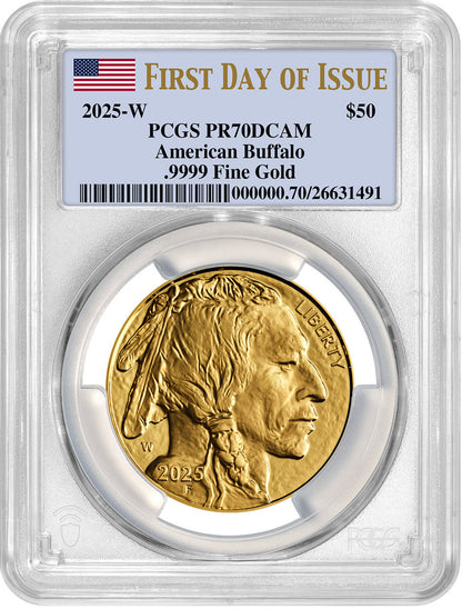 2025-W $50 Proof Gold Buffalo First Day of Issue PCGS PR70