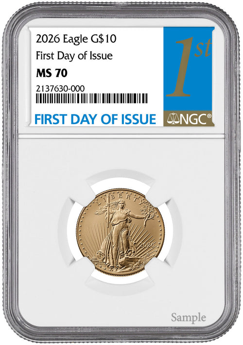2026 1/4 oz American Gold Eagle First Day of Issue NGC MS70