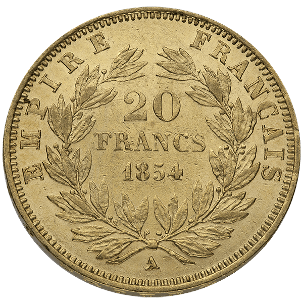 20 Franc French Napoleon III Gold Coin