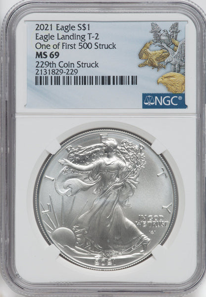 2021 2 Coin Set T2 Gold Silver Eagles 229th Dusk & Dawn 35th Anniversary NGC MS69