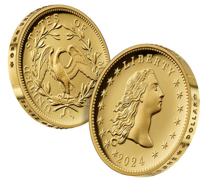 2024-W 230th Anniversary Flowing Hair Gold Dollar FDI PCGS PR70DCAM