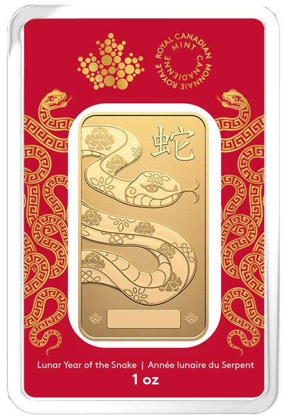 2025 1 oz Gold Bar Lunar Year of the Snake