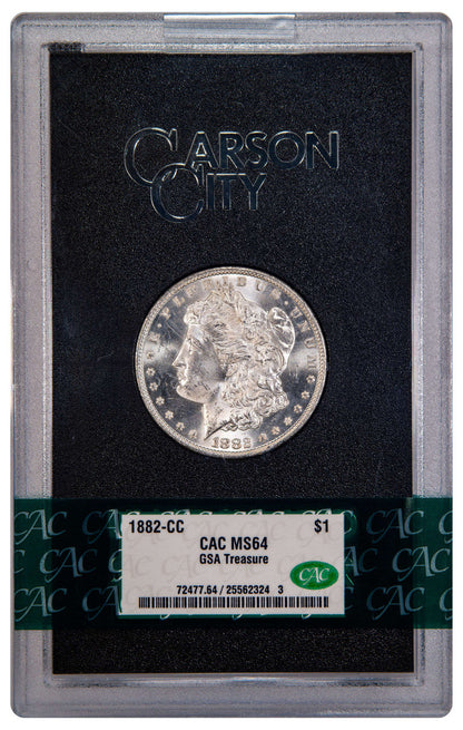 1882-CC $1 GSA Treasure Hoard Morgan Dollar CAC MS64