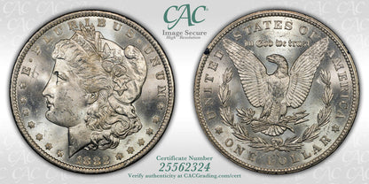 1882-CC $1 GSA Treasure Hoard Morgan Dollar CAC MS64