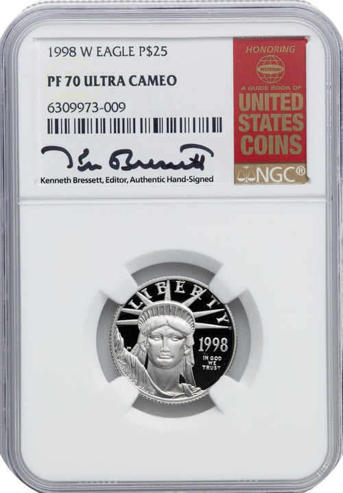1998-W $25 Quarter-Ounce Platinum Eagle Statue of Liberty NGC PF70