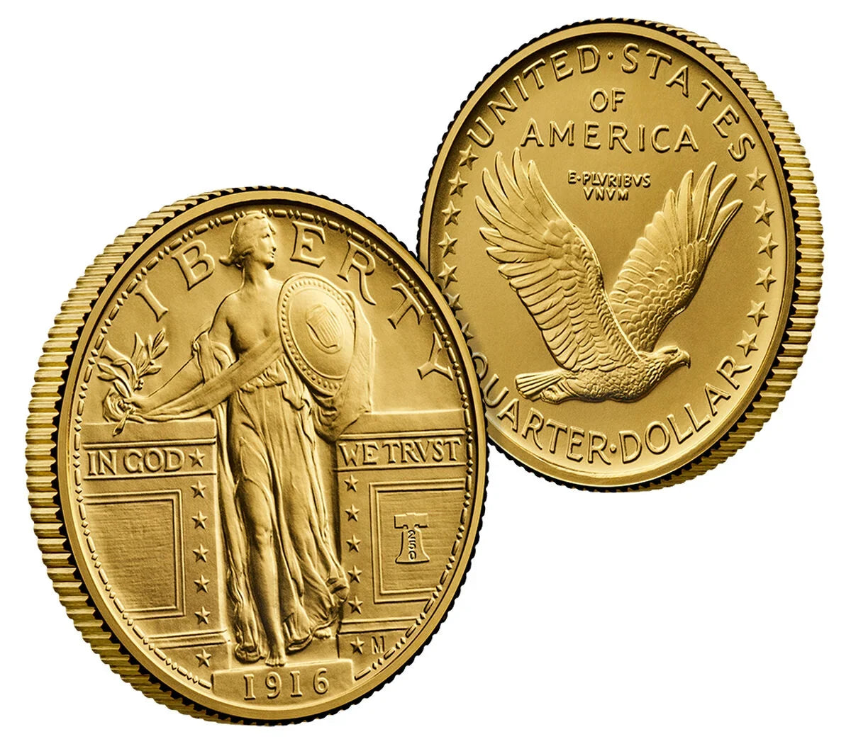 2026 Best of the Mint 1916 Gold Standing Liberty Quarter & Silver Medal Set FDD CAC SP70/MS70 Battlefield