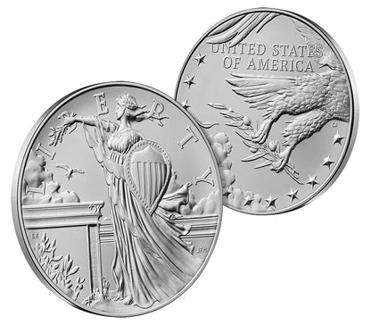 2026 Best of Mint 1916 Standing Gold Liberty Quarter & Silver Medal Set AD CAC SP70/MS70 Flag
