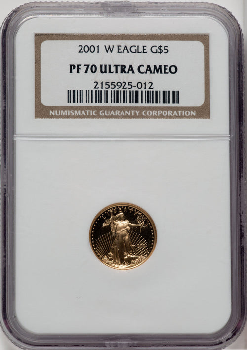 2001-W $5 Tenth-Ounce Gold Eagle NGC PF70