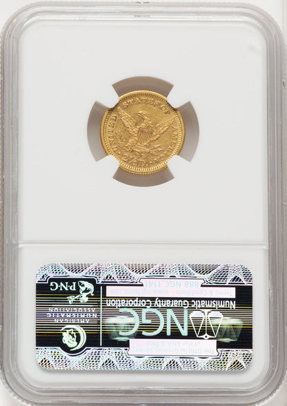 1868 $2.50 Liberty Quarter Eagle NGC AU58