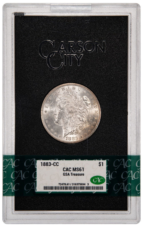 1883-CC $1 GSA Treasure Hoard Morgan Dollar CACG MS61