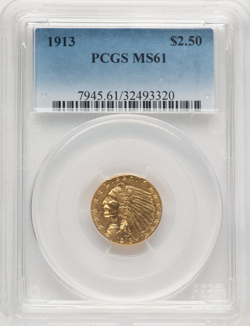 1913 $2.50 Indian Quarter Eagle PCGS MS61 (775138003)