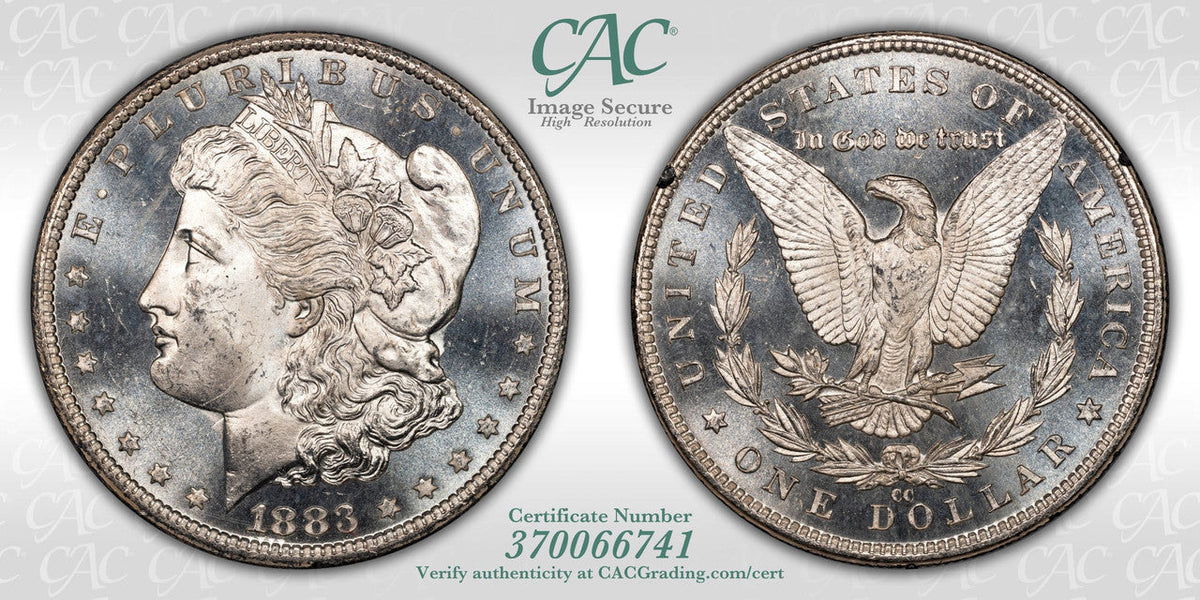 1883-CC $1 GSA Treasure Hoard Morgan Dollar CACG MS64PL