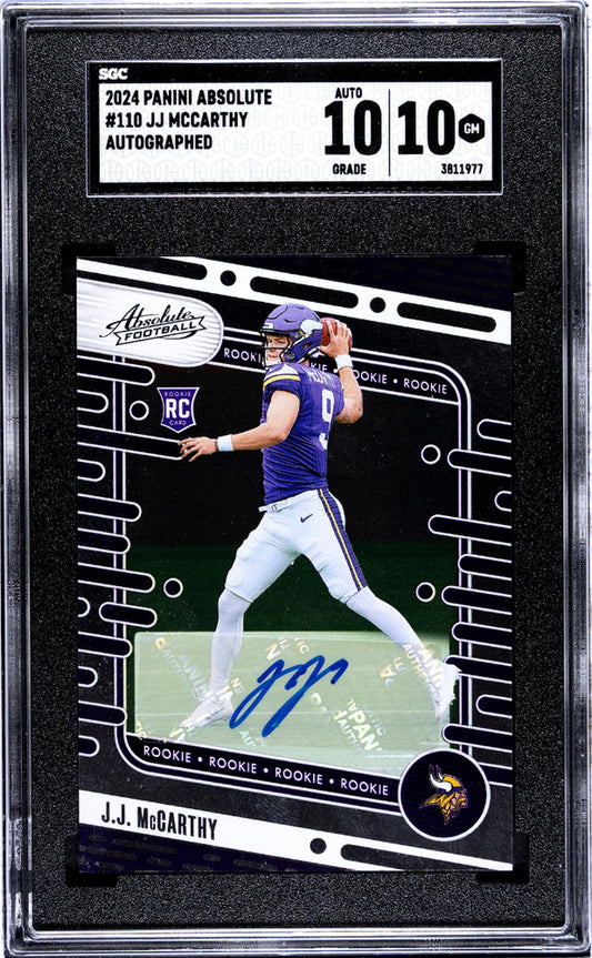2024 Panini Absolute #110 Jj Mccarthy Auto. SGC 10