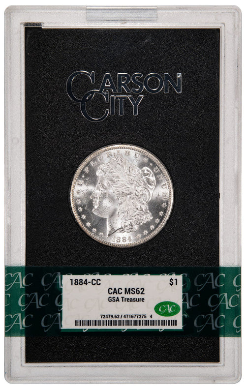 1884-CC $1 GSA Treasure Hoard Morgan Dollar CACG MS62
