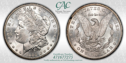 1884-CC $1 GSA Treasure Hoard Morgan Dollar CACG MS62