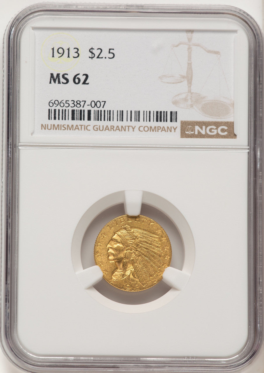 1913 $2.50 Indian Quarter Eagle NGC MS62 (506392095)